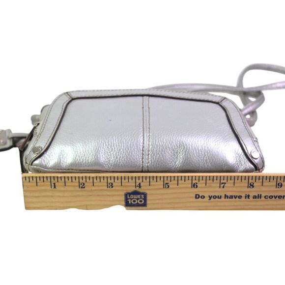 Tignanello SILVER GENUINE LEATHER ORGANIZER X-BODY SHOULDER BAG HANDBAG PURSE - Picture 10 of 16